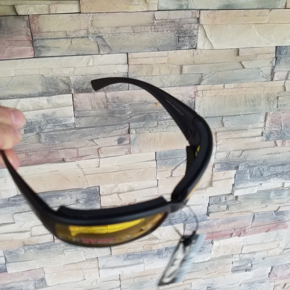 Sunglasses Motorcycle Yellow Outdoor Men Wheelie Padded Shatterproof UV400 Lens - Picture 3 of 11